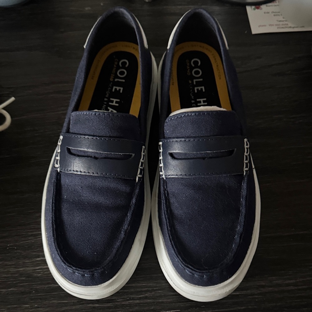 Cole Haan Dark Blue Slip-On Loafers